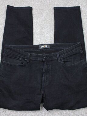 DU/ER Jeans Mens 38x32 Black L2X Slim Fit Stay Dry 5-Pocket Stretch Denim
